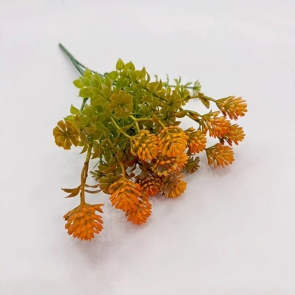 Изкуствено зелено растение, водна топка с пет глави и един клон, декоративна градинска украса