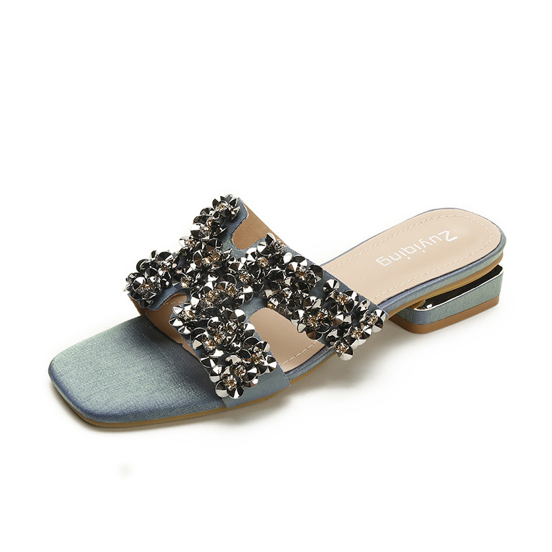 Ženske sandale s rhinestones i perlicama, široka stopala, EU 41–43, ljetni stil