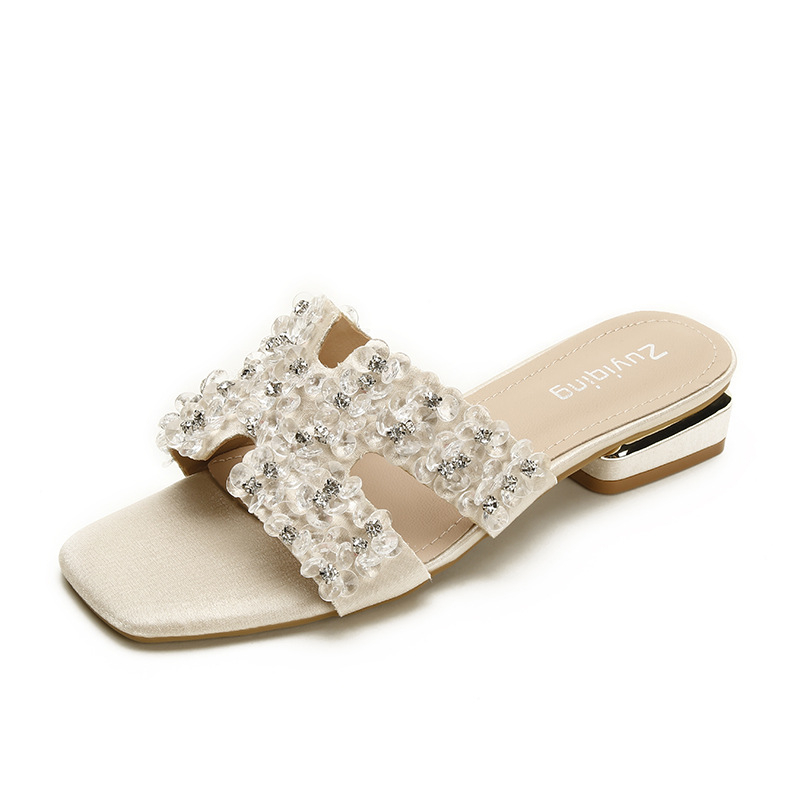 Ženske sandale s rhinestones i perlicama, široka stopala, EU 41–43, ljetni stil