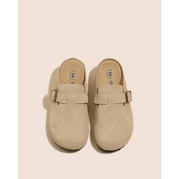 Boconstudio női cipő 6 cm-es magasságnövelő, valódi bőr, vastag talpú slip-on, zárt orrú, Birkenstock-stílus