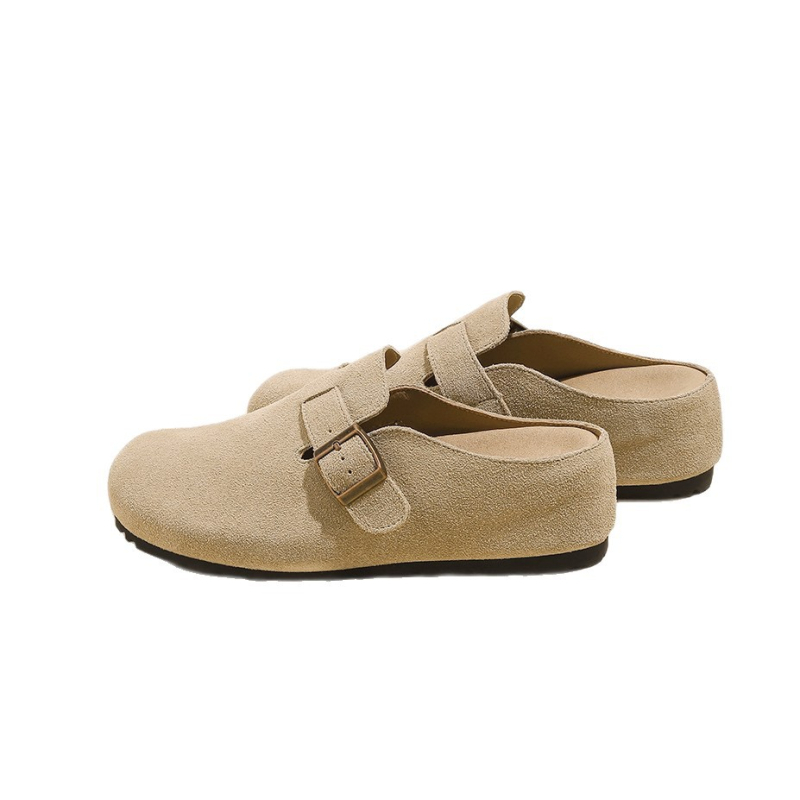 Boconstudio női cipő 6 cm-es magasságnövelő, valódi bőr, vastag talpú slip-on, zárt orrú, Birkenstock-stílus