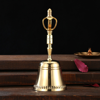 Bakrena budistička ručna zvona sa četverokutnom glavom, Vajra zvon i tropruga zvona – ritualni instrument