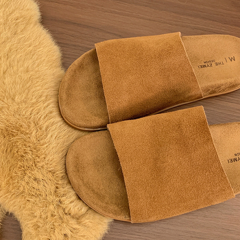 Női Birkenstock-stílusú szandálok marhabőrből, puha bőr, kültéri használatra, 2025-őszi modell, egyszerű és stílusos, egypántos slip-on