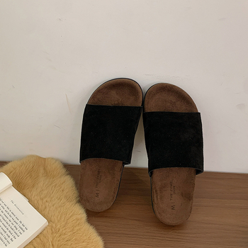 Női Birkenstock-stílusú szandálok marhabőrből, puha bőr, kültéri használatra, 2025-őszi modell, egyszerű és stílusos, egypántos slip-on