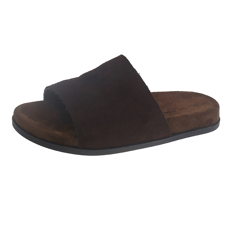 Női Birkenstock-stílusú szandálok marhabőrből, puha bőr, kültéri használatra, 2025-őszi modell, egyszerű és stílusos, egypántos slip-on