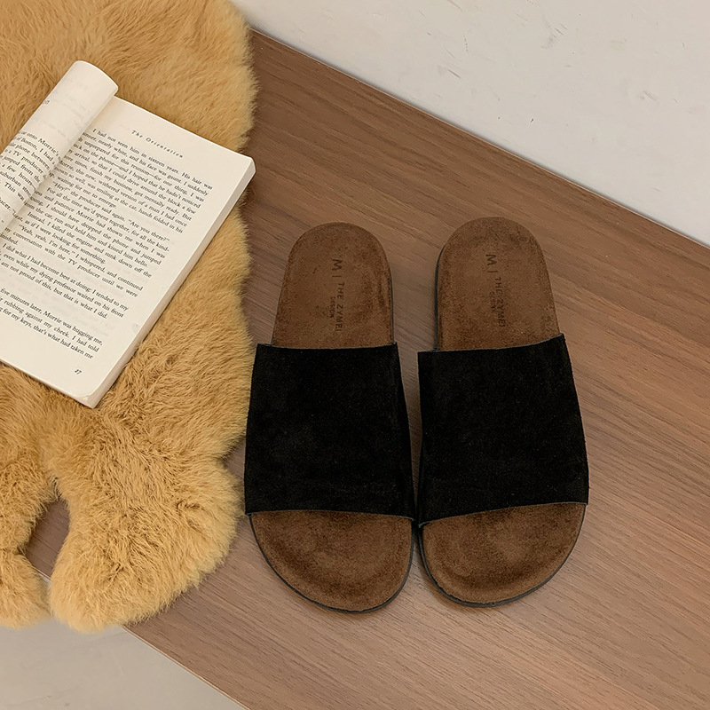Női Birkenstock-stílusú szandálok marhabőrből, puha bőr, kültéri használatra, 2025-őszi modell, egyszerű és stílusos, egypántos slip-on