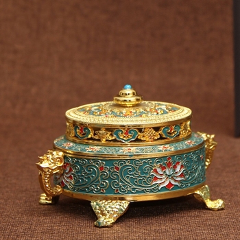 Emajlirani tanjur s cloisonné filigranom, držač za tamjan, tanjur za tamjan i toranj za tamjan – Powder Blue