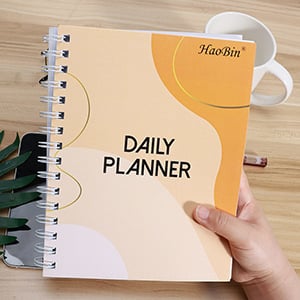 A5 spiralno povezan dnevni planer, potpuno engleski, tjedni planer i popis zadataka, plava, brend H&B, 80 stranica, papir 100 g