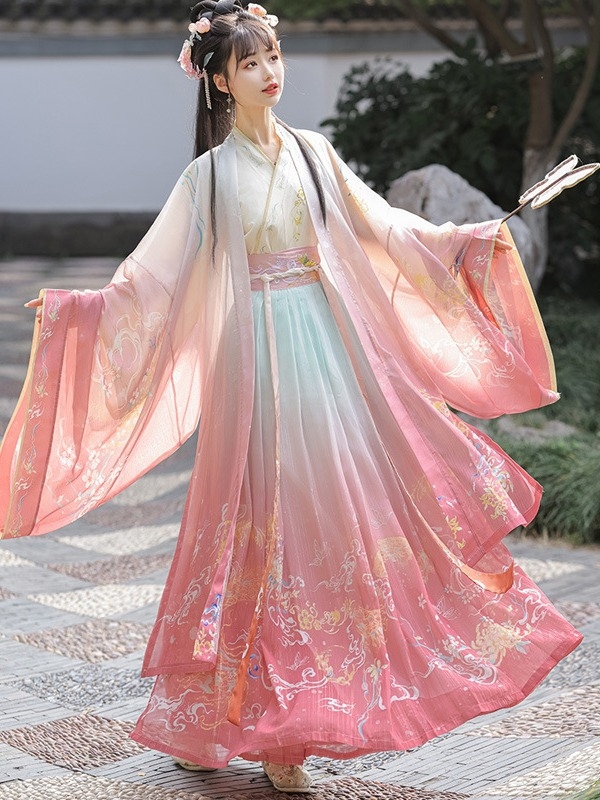Ženska Hanfu haljina 2024, izvorni dizajn u stilu Wei-Jin s modernim Han elementima, proljetni svakodnevni komad