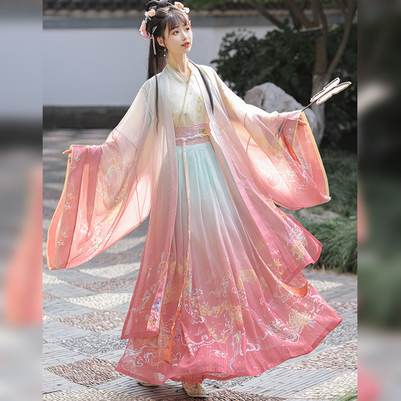 Ženska Hanfu haljina 2024, izvorni dizajn u stilu Wei-Jin s modernim Han elementima, proljetni svakodnevni komad