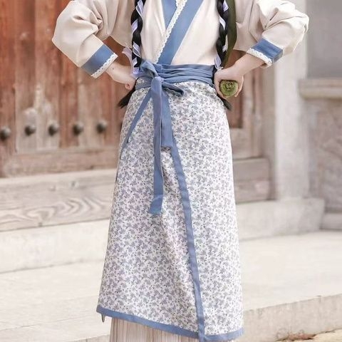 Hanfu za žene, pastoralni stil za fotografiranje, slatka seoska vizija, suknja koja se vrti