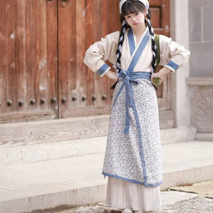 Hanfu za žene, pastoralni stil za fotografiranje, slatka seoska vizija, suknja koja se vrti