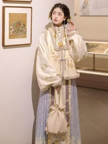 Yuan Shan Qiao Hanfu — ženski Hanfu u Ming stilu, kratka jakna sa stojećim ovratnikom, izšivena i Horse-Face suknja (Proljeće 2025)
