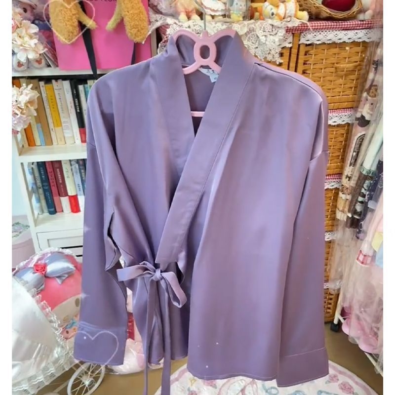 Hanfu set za jesen-zimu u ljubičastoj boji: kardigan s križnim ovratnikom, Mamian suknja, Lolita stil s Han elementima