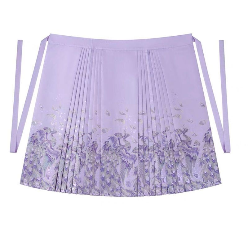 Hanfu set za jesen-zimu u ljubičastoj boji: kardigan s križnim ovratnikom, Mamian suknja, Lolita stil s Han elementima