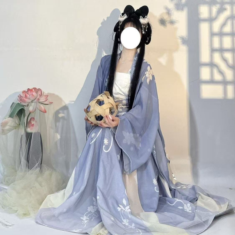 Hanfu ženski set, stil dinastije Song, plus veličina, svijetlozelena, ultra-tanka tkanina, proljeće-ljeto-jesen