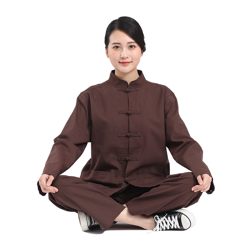 Négy évszakos Zen öltözet meditációhoz és egészségmegőrzéshez, pamut-lin ruházat, kínai stílusú Zen öltözék