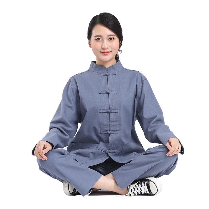 Négy évszakos Zen öltözet meditációhoz és egészségmegőrzéshez, pamut-lin ruházat, kínai stílusú Zen öltözék