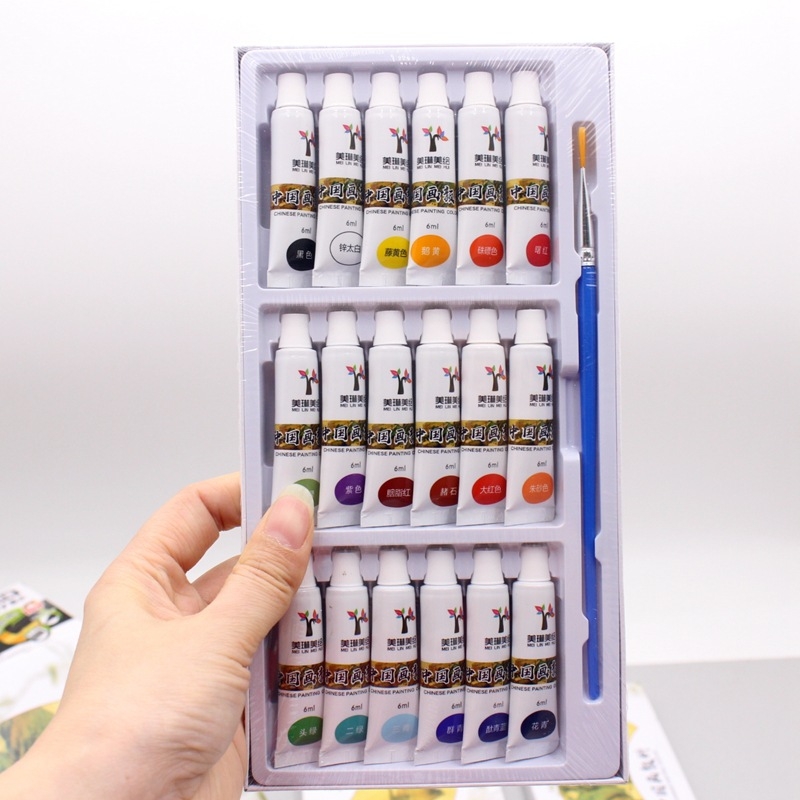 Set boja za kinesko slikarstvo, 24 boja, 6 ml cijevi