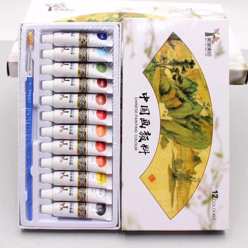 Set boja za kinesko slikarstvo, 24 boja, 6 ml cijevi