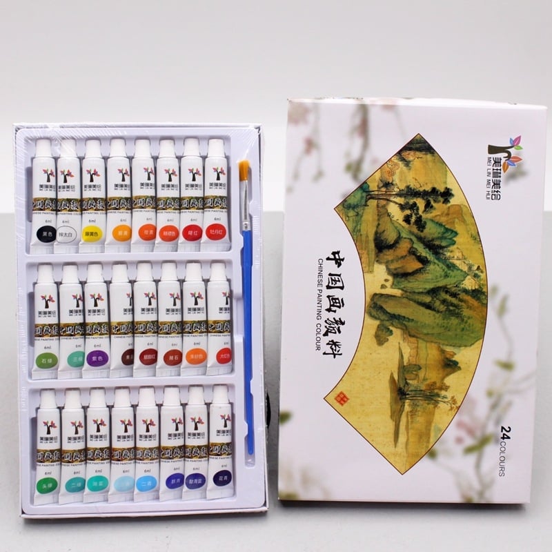 Set boja za kinesko slikarstvo, 24 boja, 6 ml cijevi