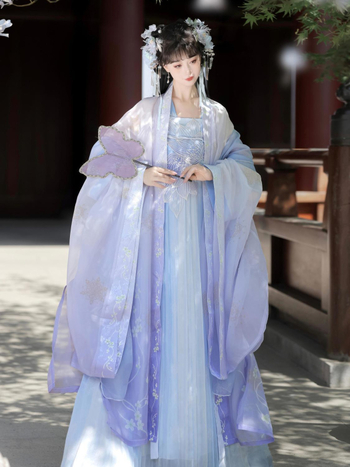 Listen to the Sea original Hanfu, Tang stil Qi Xiong Hezi košulja s velikim rukavima i vezom — proljetno-ljetni svakodnevni komplet
