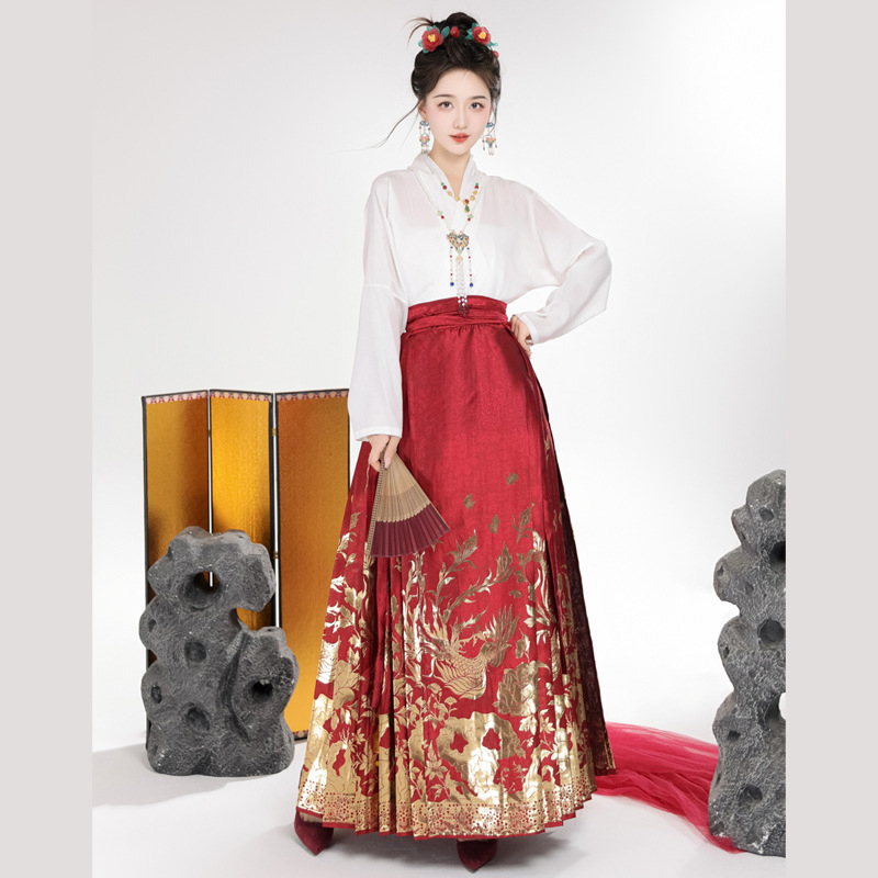 Ženski Hanfu u Ming stilu, set s suknjom s panelom konjske glave, svakodnevna odjeća, svestran kineski stil