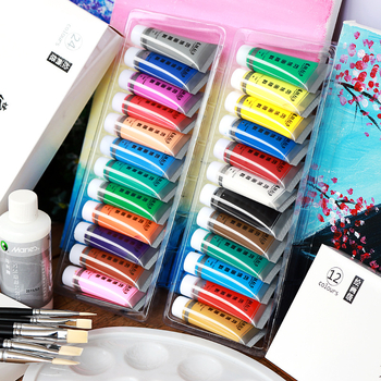 Montessori metalik akrilne boje set, 12 boja, tube od 12 ml, vodootporne