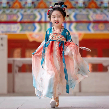 Yaoguang Hanfu haljina za djevojčice, kineski stil Tang dinastije, s vezom