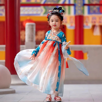 Yaoguang Hanfu haljina za djevojčice, kineski stil Tang dinastije, s vezom