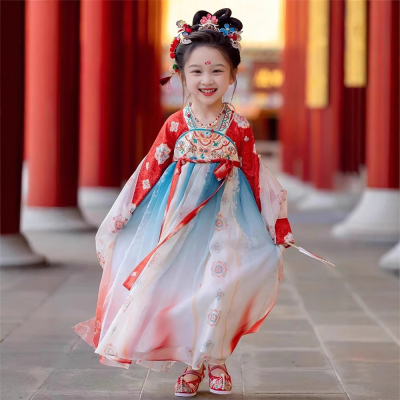 Yaoguang Hanfu haljina za djevojčice, kineski stil Tang dinastije, s vezom
