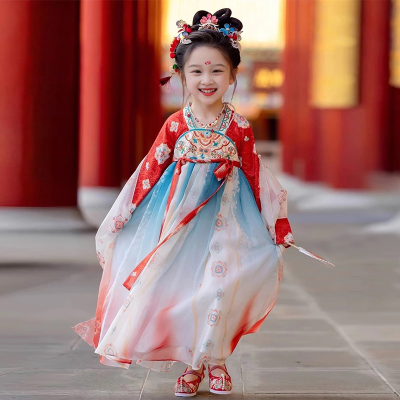 Yaoguang Hanfu haljina za djevojčice, kineski stil Tang dinastije, s vezom