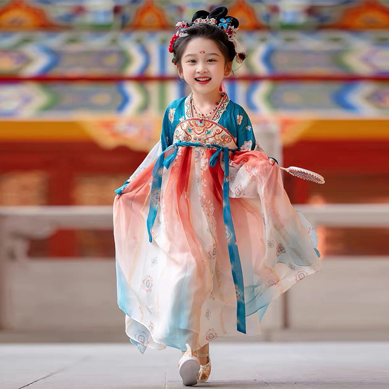 Yaoguang Hanfu haljina za djevojčice, kineski stil Tang dinastije, s vezom