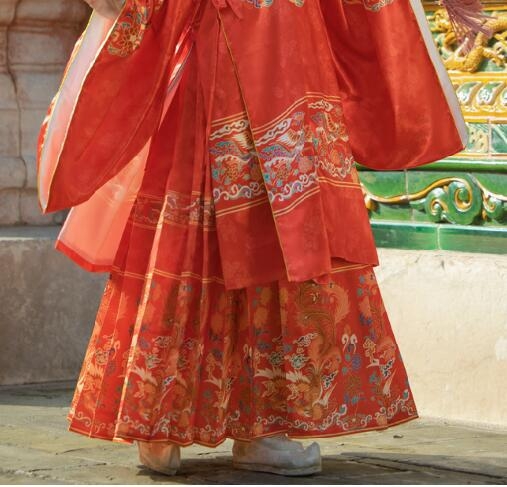 Nova odrasla Hanfu u Ming stilu sa stojećim ovratnikom, jedinstvena Horse-face suknja, kineski cvjetni bridal komplet za parove, crvena