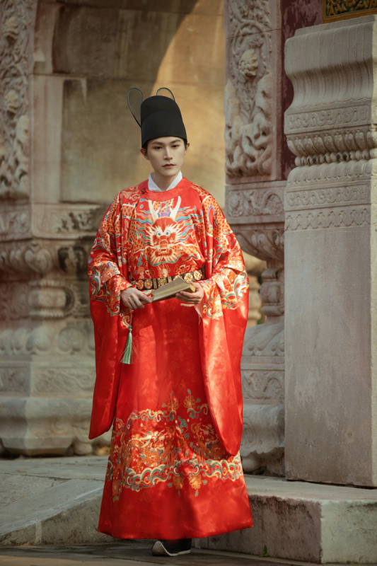 Nova odrasla Hanfu u Ming stilu sa stojećim ovratnikom, jedinstvena Horse-face suknja, kineski cvjetni bridal komplet za parove, crvena