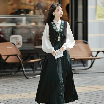 2026 izvorni Snake Abyss Hanfu – ženski set s topom bez rukava i suknja u kineskom stilu s Han elementima, 9357