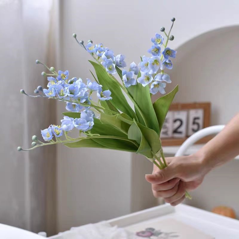 Букет от коприна Lily of the Valley, Инстаграм стил, ръчно държан букет