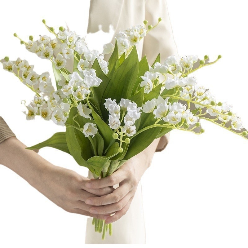 Букет от коприна Lily of the Valley, Инстаграм стил, ръчно държан букет