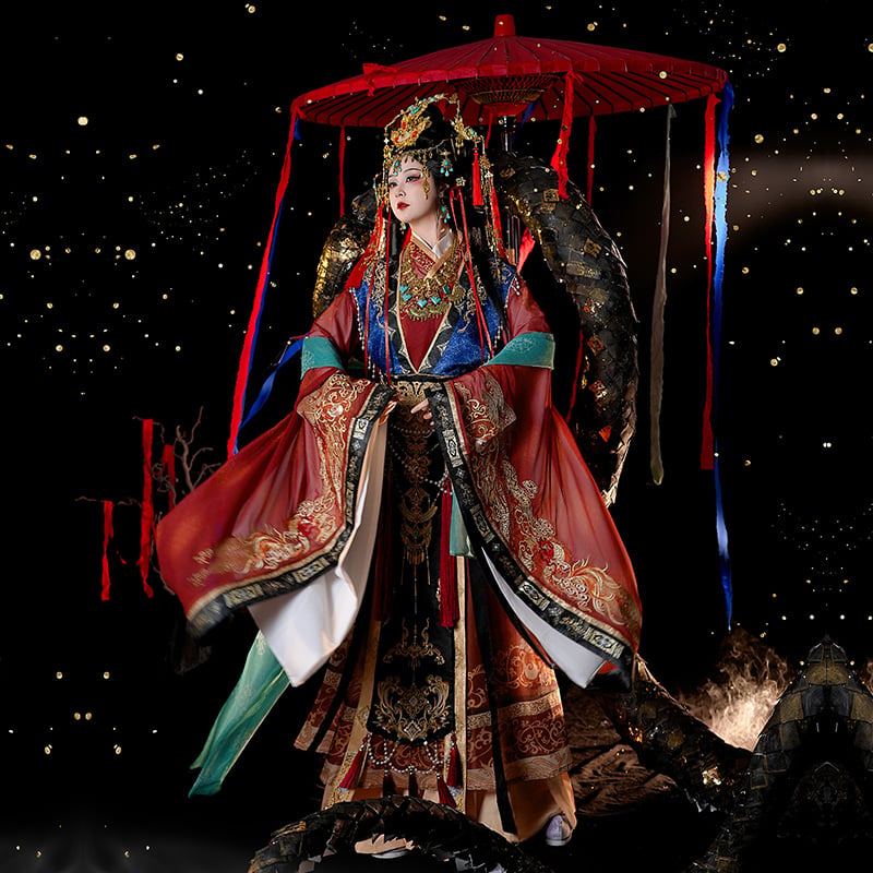 Hanfu s teškom broderijom, obnovljen dizajn, novi stil, inspiriran dinastijama Sjevera i Juga