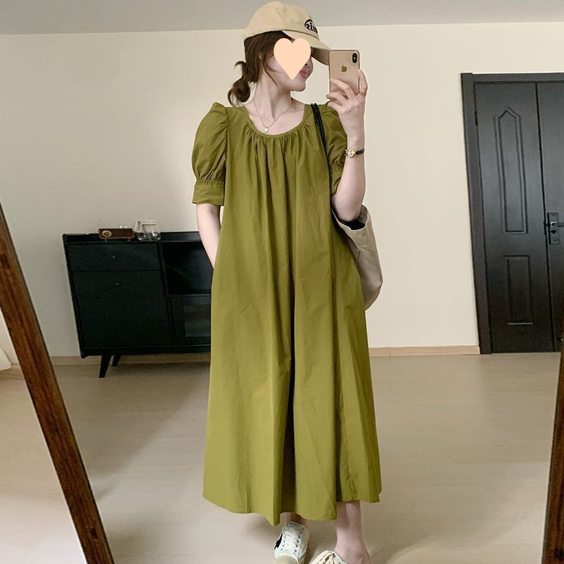 NORNS GIRL plus veličina trudnoća haljina, opušten kroj, midi duljina, Modal tkanina, abstraktan uzorak, stojeći ovratnik, kratki rukav, umjetnički vintage stil, jesen 2025
