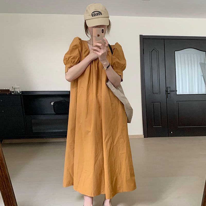 NORNS GIRL plus veličina trudnoća haljina, opušten kroj, midi duljina, Modal tkanina, abstraktan uzorak, stojeći ovratnik, kratki rukav, umjetnički vintage stil, jesen 2025