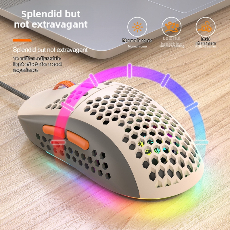 Freedom Wolf M8 RGB herný miš – farebne zladený, káblový, makro podpora, ľahký