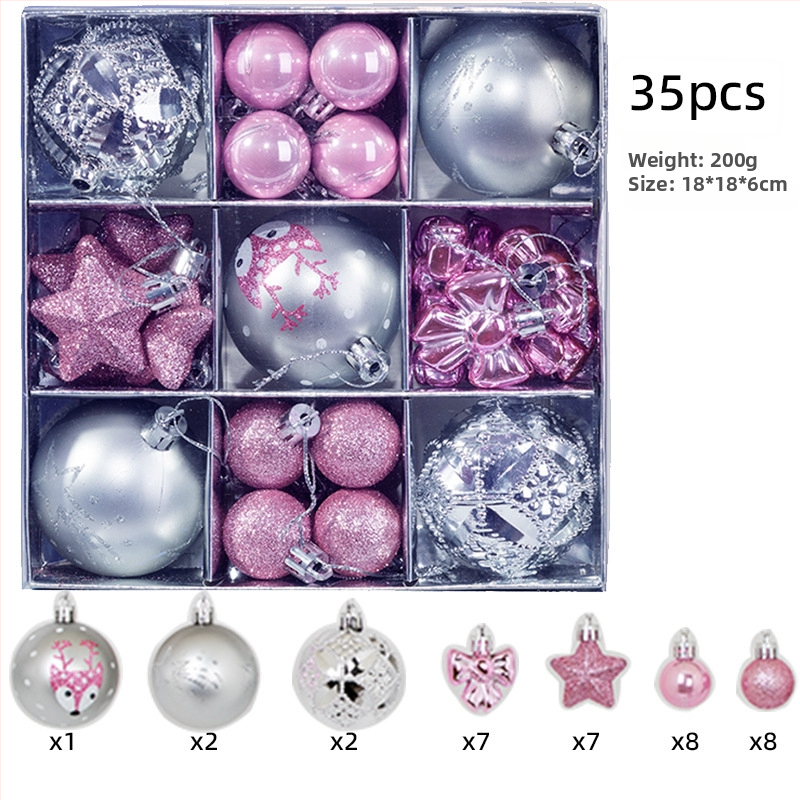 Set 35 vianočných guľôčok na vianočný stromček