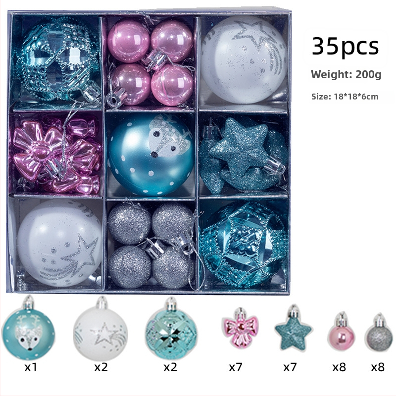 Set 35 vianočných guľôčok na vianočný stromček