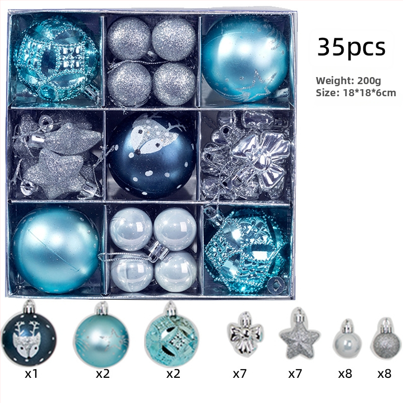 Set 35 vianočných guľôčok na vianočný stromček