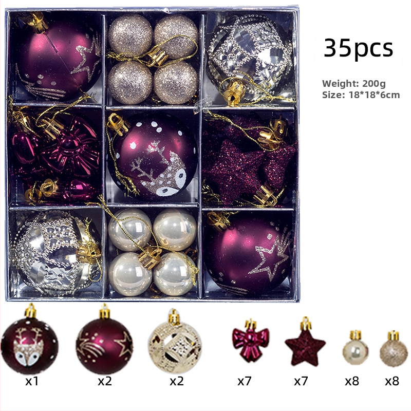 Set 35 vianočných guľôčok na vianočný stromček