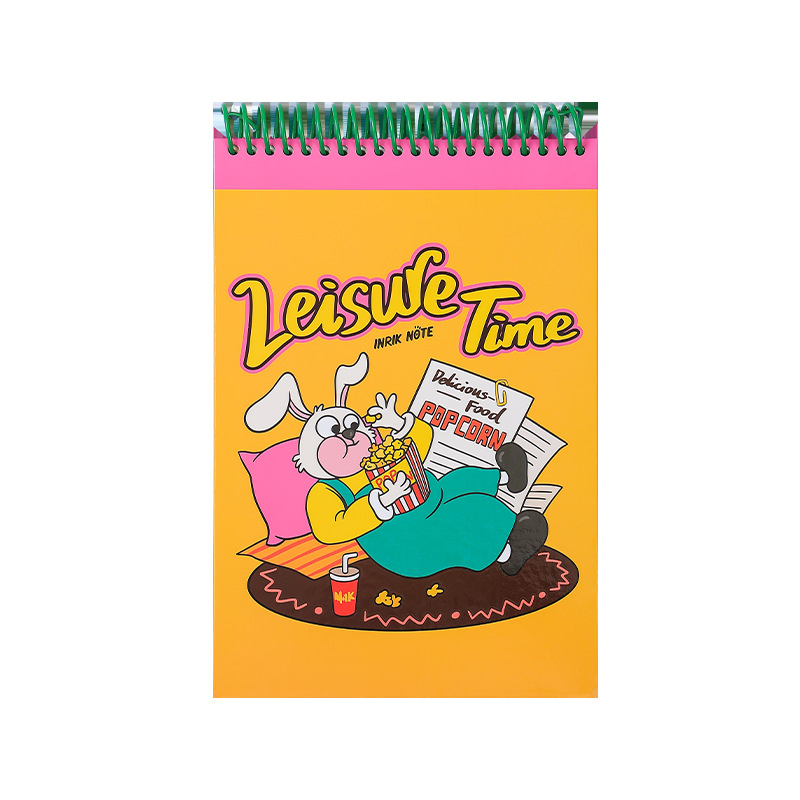 Inrik serija ilustracija, B5 spiralna bilježnica, američkog stila, linijske i mrežaste stranice, studentska bilježnica s crtić dizajnom
