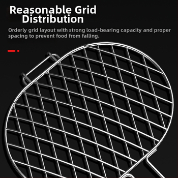 Dvojstranný klip na gril z nerezovej ocele – na ryby a mäso, vonkajší gril na uhlie, vhodný pre štyri burgre