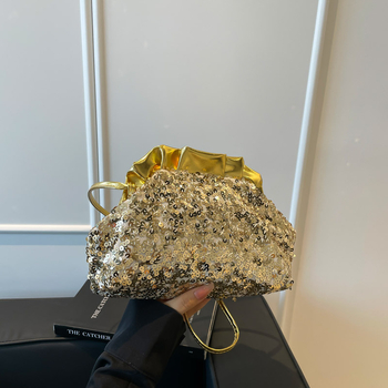 Stílusos, sokoldalú válltáska pailettes részletekkel, kompakt tote formájú