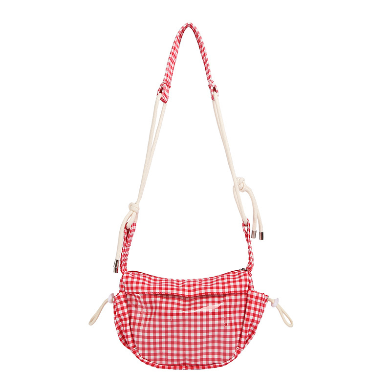 Mala crossbody torbica s kariranim uzorkom, slatka i moderna, s pretinicom za telefon